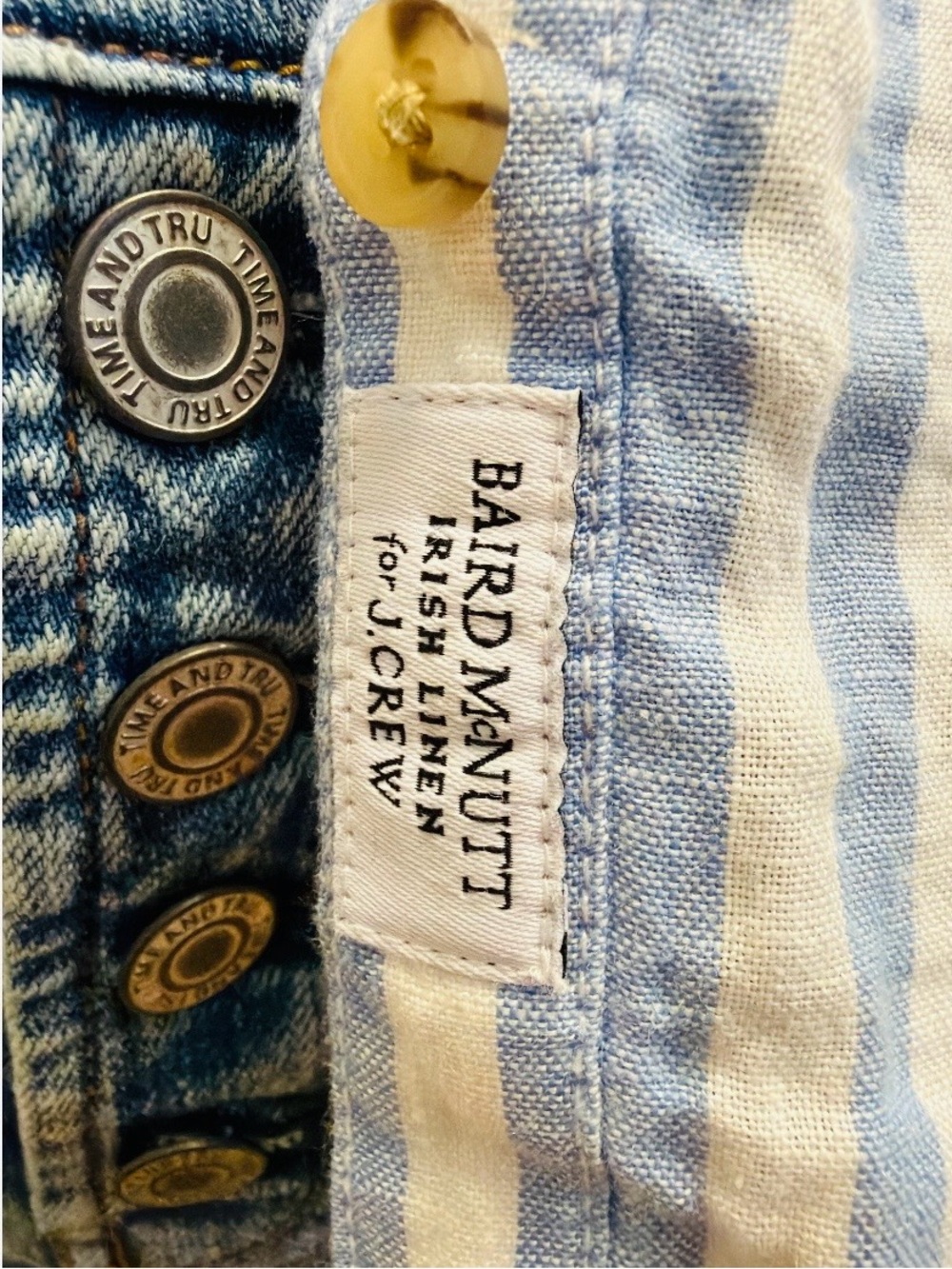 J. Crew BAIRD McNUTT-Short-Sleeve Irish Linen shirt, light, blue, and white - Picture 2 of 8